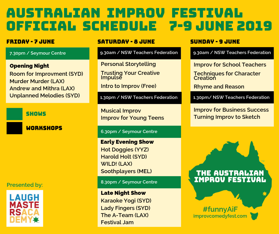 Australian Improv Festival Schedule